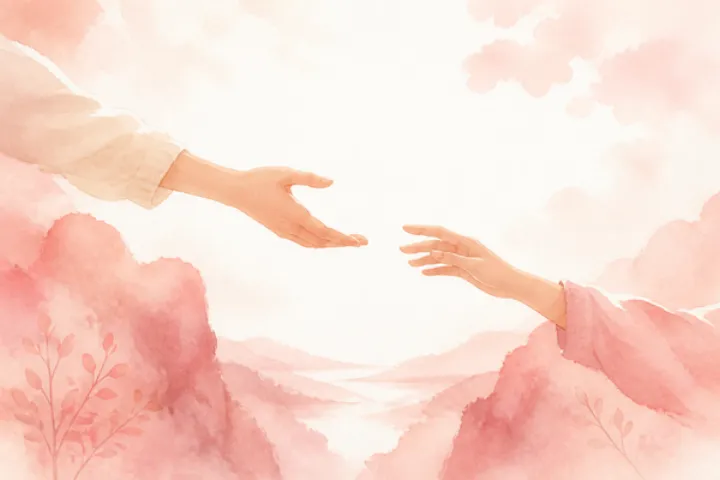 復縁や複雑な恋愛の悩みに寄り添うイメージのやわらかなイラスト